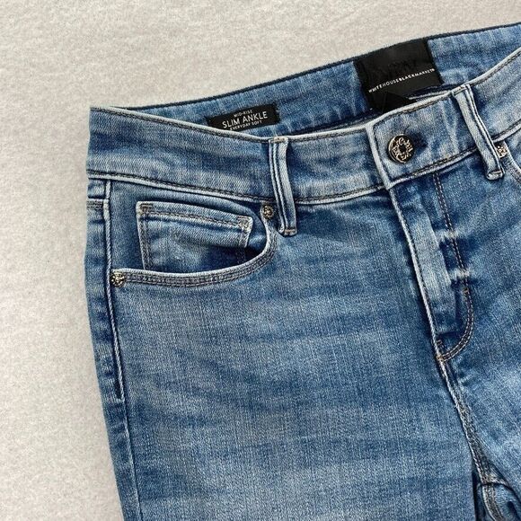 WHBM Everyday Soft Jeans‎ Women's Sz 2 Medium Wash Blue Stretch Denim Slim Ankle - Picture 3 of 13